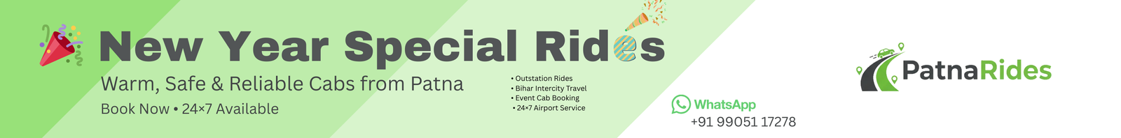 New Year 2026 Cab Booking Offer in Patna | Patna Rides