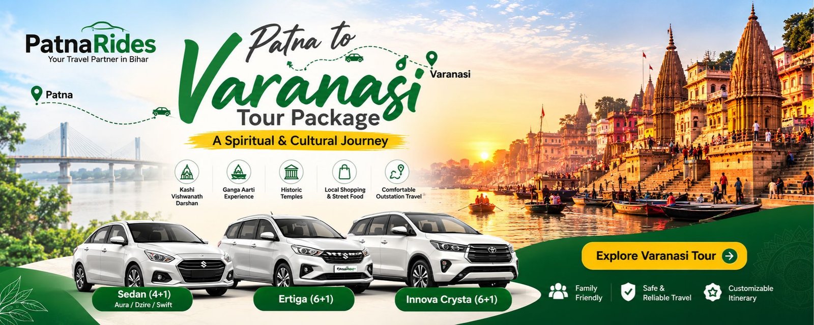 Patna to Varanasi Tour Package by PatnaRides